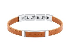 Trussardi Světle hnědý kožený náramek pro muže T-Leather TJAXZ04
