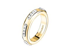 Trussardi Třpytivý bicolor prsten z&nbsp;oceli Concept TJAYY110 58 mm