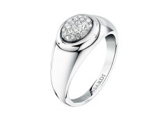 Trussardi Třpytivý ocelový prsten s&nbsp;čirými krystaly T-Concept TJAYY240 52 mm