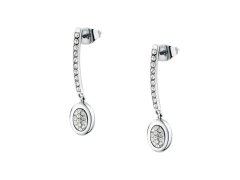 Trussardi Visací ocelové náušnice s&nbsp;krystaly T-Concept TJAYY23