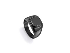 Viceroy Černý ocelový prsten s achátem Beat 75375A02 59 mm