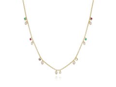 Viceroy Hravý pozlacený náhrdelník se zirkony Trend 9122C100-39