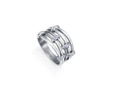 Viceroy Moderní ocelový prsten s křišťály Chic 75367A01 52 mm