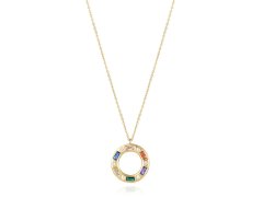 Viceroy Módní pozlacený náhrdelník s barevnými zirkony Elegant 13208C100-39