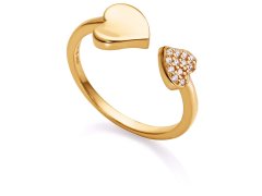 Viceroy Něžný pozlacený prsten se srdíčky San Valentín 13125A01 52 mm