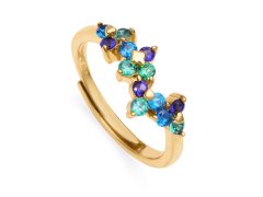 Viceroy Okouzlující pozlacený prsten s barevnými zirkony 13136A0 53 mm