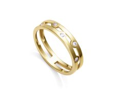 Viceroy Pozlacený dvojitý prsten se zirkony Elegant 9123A014-30 54 mm