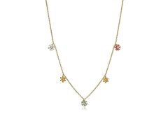 Viceroy Pozlacený náhrdelník se třpytivými květinami 61072C100-39