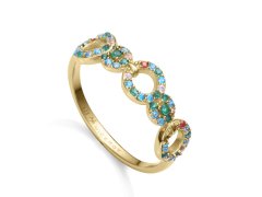 Viceroy Pozlacený prsten s barevnými zirkony Elegant 15120A010-39 56 mm