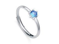 Viceroy Půvabný stříbrný prsten s modrým zirkonem Clasica 9115A01 53 mm