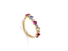 Viceroy Slušivý pozlacený prsten s barevnými zirkony 13098A01