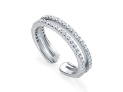 Viceroy Dvojitý otevřený prsten s&nbsp;čirými zirkony VCD 7119A0 56 mm