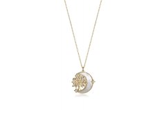 Viceroy Stylový pozlacený náhrdelník s měsícem a stromem života Trend 13002C100-90