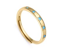 Viceroy Stylový pozlacený prsten s modrými zirkony Trend 9119A01 55 mm