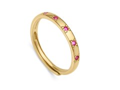 Viceroy Stylový pozlacený prsten s růžovými zirkony Trend 9119A01 55 mm