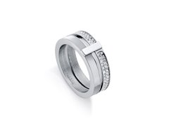 Viceroy Třpytivý ocelový prsten s kubickými zirkony Chic 1393A01 56 mm