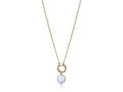 Viceroy Třpytivý pozlacený náhrdelník s perlou Elegant 13180C100-99