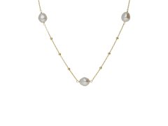 Victoria Cruz Pozlacený náhrdelník s&nbsp;perlami Sera A5566-00DG