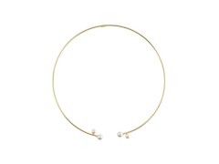 Victoria Cruz Pevný pozlacený náhrdelník s&nbsp;perlami Sera A5557-00DG