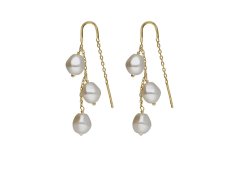 Victoria Cruz Visací pozlacené náušnice s&nbsp;perlami Sera A5561-00DT