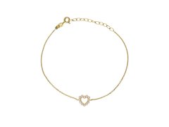 Victoria Cruz Pozlacený náramek Srdíčko s&nbsp;perličkami Sera A5576-00DP