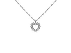 Victoria Cruz Stříbrný náhrdelník Srdce s&nbsp;perličkami Sera A5575-00HG