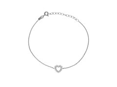 Victoria Cruz Stříbrný náramek Srdíčko s&nbsp;perličkami Sera A5576-00HP