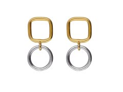 Victoria Cruz Visací bicolor náušnice ze stříbra Nivola A5506-BT