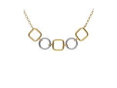 Victoria Cruz Stylový bicolor náhrdelník ze stříbra Nivola A5509-BG