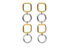 Victoria Cruz Visací bicolor náušnice ze stříbra Nivola A5507-BT