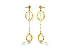 Victoria Walls Dlouhé pozlacené náušnice Gold Auréole VWE260592G