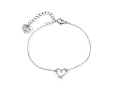 Vuch Minimalistický ocelový náramek Srdce Emery Silver