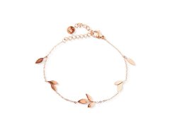 Vuch Náramek s&nbsp;motivem lístků Gleam Rose Gold