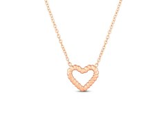 Vuch Něžný pozlacený náhrdelník se srdcem Arisca Rose Gold