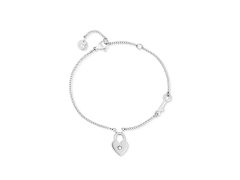 Vuch Ocelový náramek se zámkem ve tvaru srdce Zibella Silver