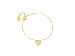 Vuch Romantický pozlacený náramek se zirkony Lunira Gold