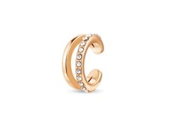 Vuch Rozdvojená single záušnice se zirkony Vein Rose Gold