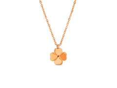 Vuch Slušivý pozlacený náhrdelník Čtyřlístek Fouria Rose Gold