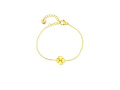 Vuch Slušivý pozlacený náramek Čtyřlístek Fouria Gold