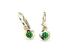 Cutie Jewellery Zlaté dětské náušnice C1537-10-X-1 zelená