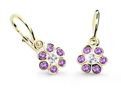 Cutie Jewellery Zlaté dětské náušnice C1737-10-X-1 fialová