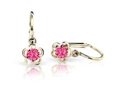 Cutie Jewellery Zlaté dětské náušnice C1945-10-X-1 fuchsiová