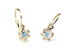 Cutie Jewellery Zlaté dětské náušnice C2149-10-X-1 světle modrá