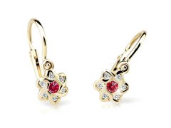 Cutie Jewellery Zlaté dětské náušnice C2149-10-X-1 červená