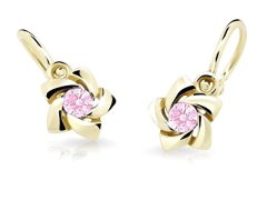 Cutie Jewellery Zlaté dětské náušnice C2201-10-X-1 růžová