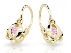 Cutie Jewellery Zlaté dětské náušnice C2218-10-X-1 růžová