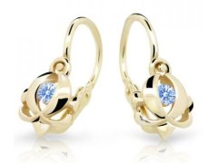 Cutie Jewellery Zlaté dětské náušnice C2218-10-X-1 světle modrá