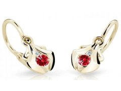 Cutie Jewellery Zlaté dětské náušnice C2224-10-X-1 červená