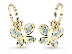 Cutie Jewellery Zlaté dětské náušnice C2748-10-X-1 světle modrá