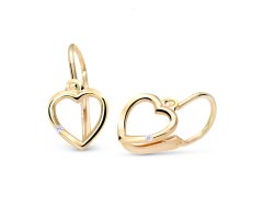 Cutie Jewellery Zlaté srdíčkové náušničky se zirkonem C2761-10-X-1 bílá